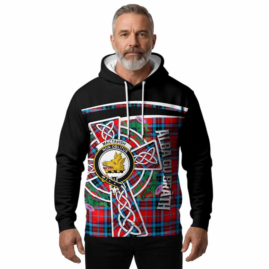 MacTavish (McTavish) Tartan Crest Hoodie Scottish Thistle Celtic Cross Alba Gu Brath
