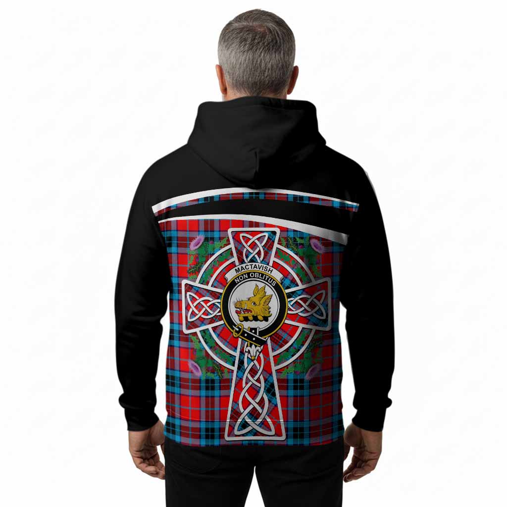 MacTavish (McTavish) Tartan Crest Hoodie Scottish Thistle Celtic Cross Alba Gu Brath