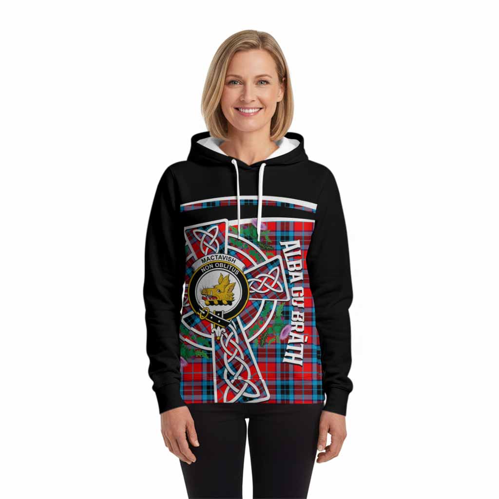 MacTavish (McTavish) Tartan Crest Hoodie Scottish Thistle Celtic Cross Alba Gu Brath