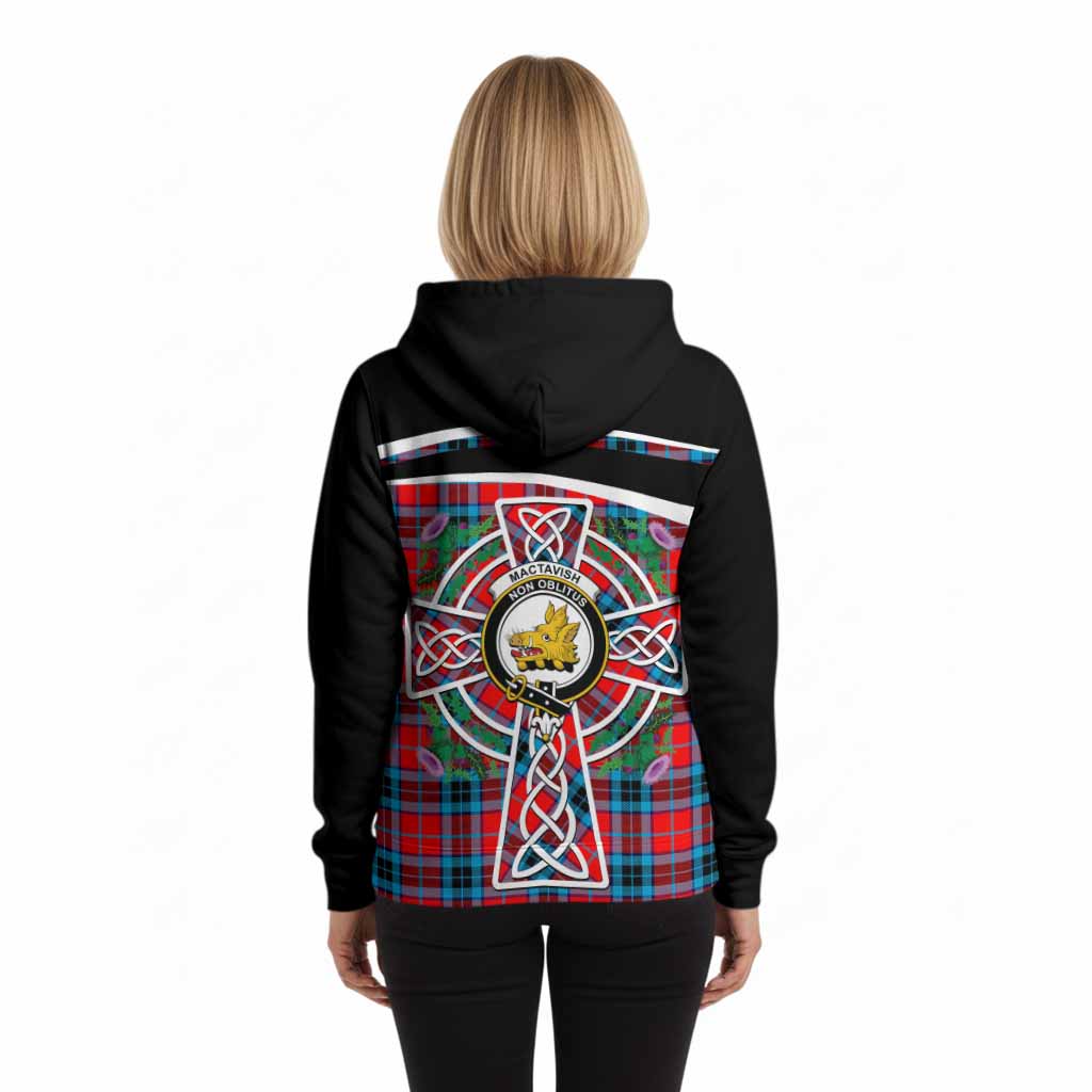 MacTavish (McTavish) Tartan Crest Hoodie Scottish Thistle Celtic Cross Alba Gu Brath