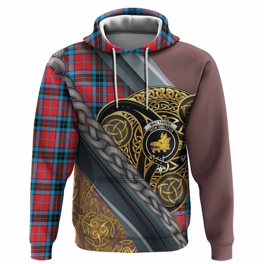 MacTavish (McTavish) Tartan Crest Hoodie Scottish Triskele Celtic
