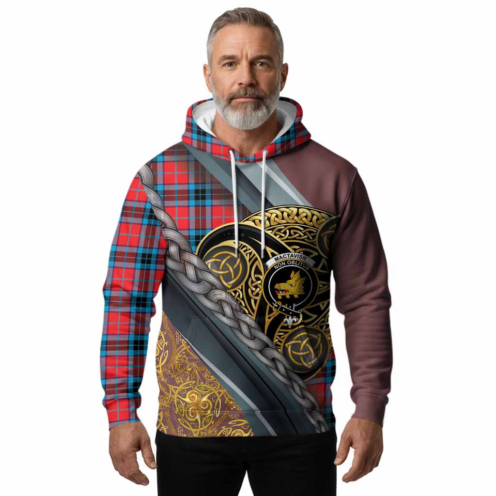 MacTavish (McTavish) Tartan Crest Hoodie Scottish Triskele Celtic