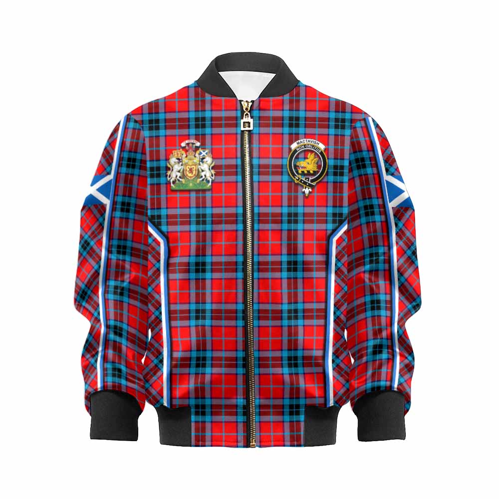 MacTavish (McTavish) Tartan Crest Kid Bomber Jacket Scotland Coat of Arm Flag Style - Tartan Vibes Clothing