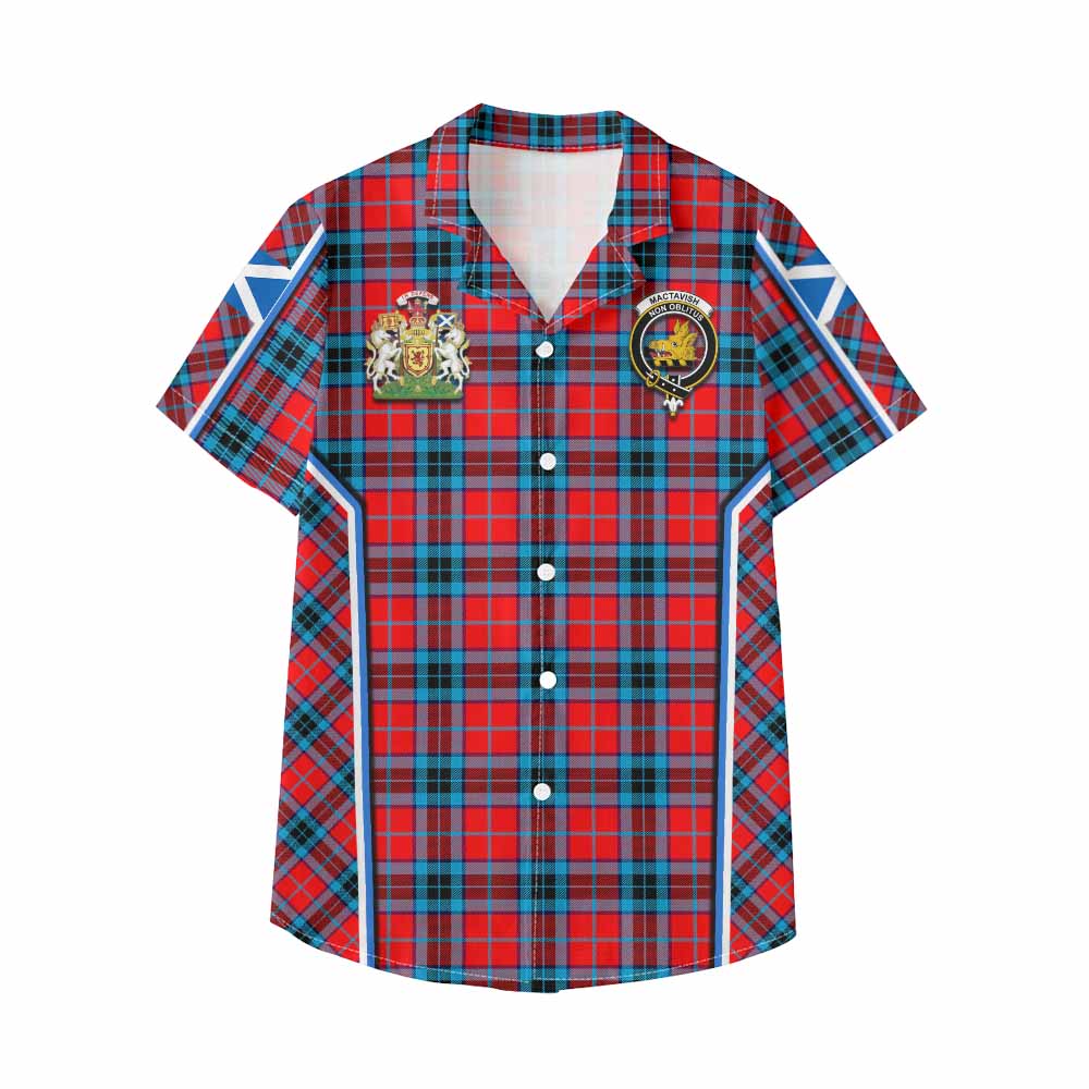 MacTavish (McTavish) Tartan Crest Kid Hawaiian Shirt Scotland Coat of Arm Flag Style - Tartan Vibes Clothing