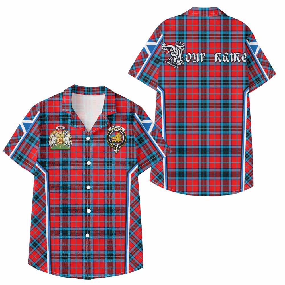 MacTavish (McTavish) Tartan Crest Kid Hawaiian Shirt Scotland Coat of Arm Flag Style - Tartan Vibes Clothing