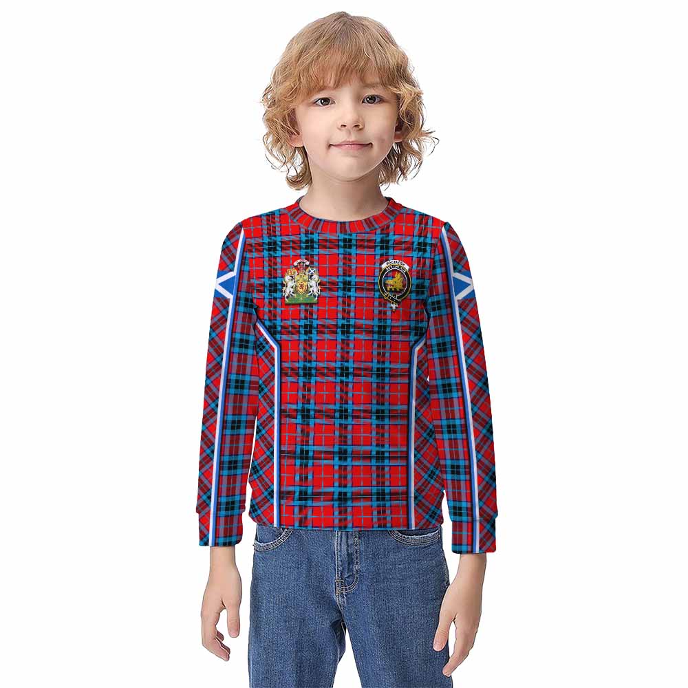 MacTavish (McTavish) Tartan Crest Kid Knitted Sweatshirt Scotland Coat of Arm Flag Style - Tartan Vibes Clothing
