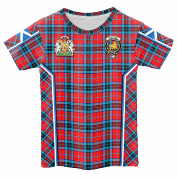 MacTavish (McTavish) Tartan Crest Kid T-shirt Scotland Coat of Arm Flag Style - Tartan Vibes Clothing