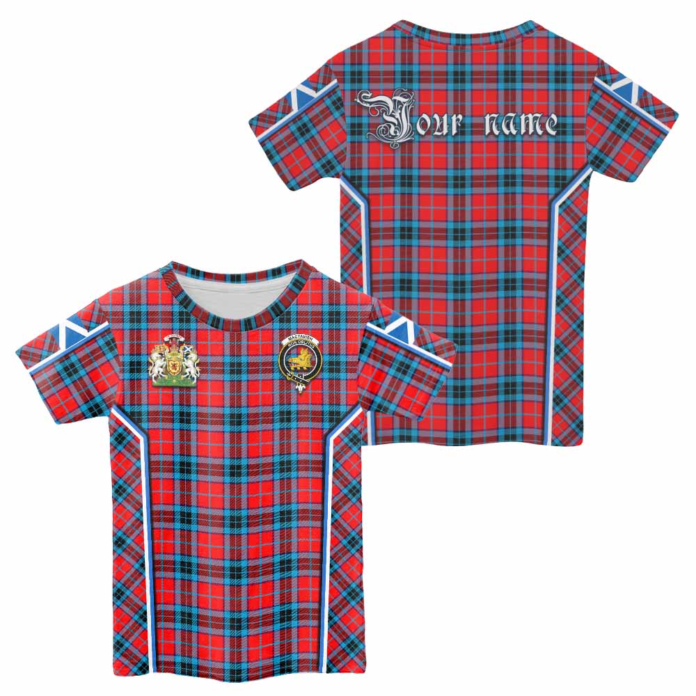 MacTavish (McTavish) Tartan Crest Kid T-shirt Scotland Coat of Arm Flag Style - Tartan Vibes Clothing