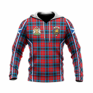 MacTavish (McTavish) Tartan Crest Knitted Hoodie Scotland Coat of Arm Flag Style