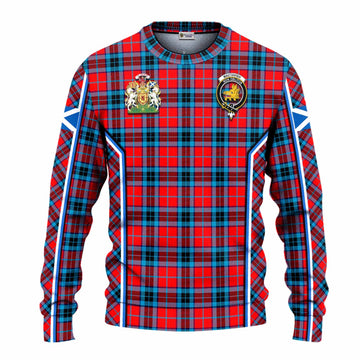 MacTavish (McTavish) Tartan Crest Knitted Sweater Scotland Coat of Arm Flag Style