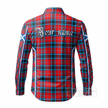 MacTavish (McTavish) Tartan Crest Long Sleeve Button Shirts Scotland Coat of Arm Flag Style