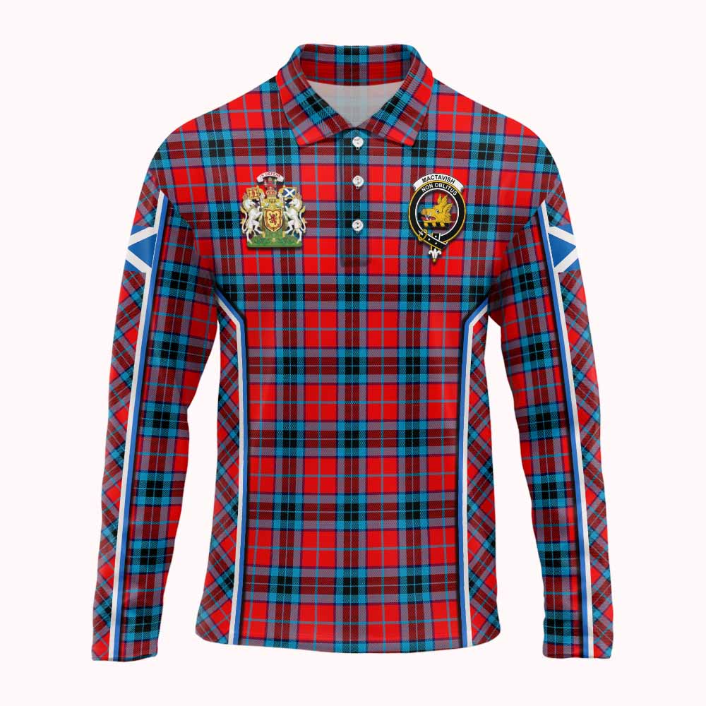 MacTavish (McTavish) Tartan Crest Long Sleeve Polo Shirt Scotland Coat of Arm Flag Style - Tartan Vibes Clothing