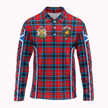 MacTavish (McTavish) Tartan Crest Long Sleeve Polo Shirt Scotland Coat of Arm Flag Style