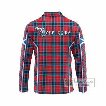 MacTavish (McTavish) Tartan Crest Long Sleeve Polo Shirt Scotland Coat of Arm Flag Style