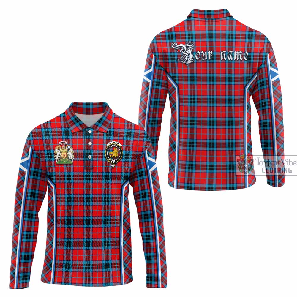 MacTavish (McTavish) Tartan Crest Long Sleeve Polo Shirt Scotland Coat of Arm Flag Style - Tartan Vibes Clothing
