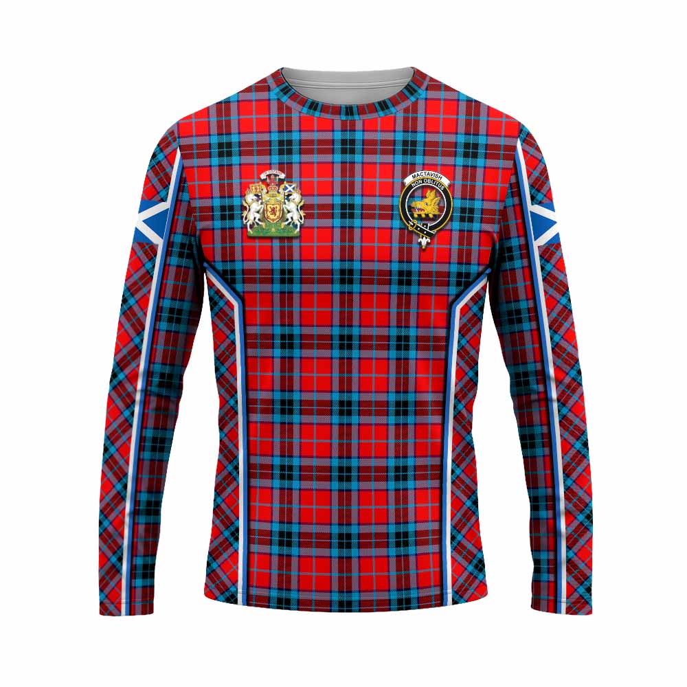MacTavish (McTavish) Tartan Crest Long Sleeve T-Shirt Scotland Coat of Arm Flag Style - Tartan Vibes Clothing
