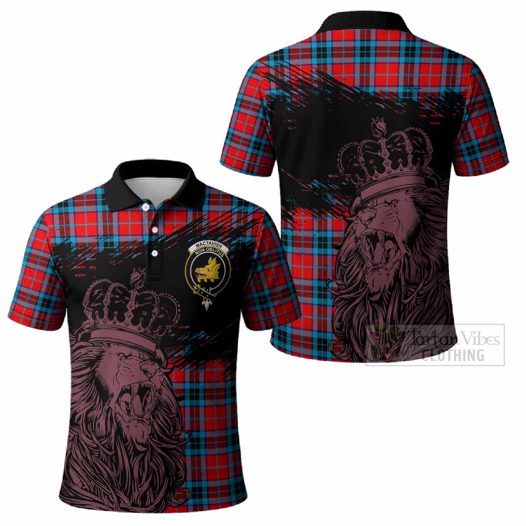 MacTavish (McTavish) Tartan Crest Polo Shirt Crowned Lion Heritage Style