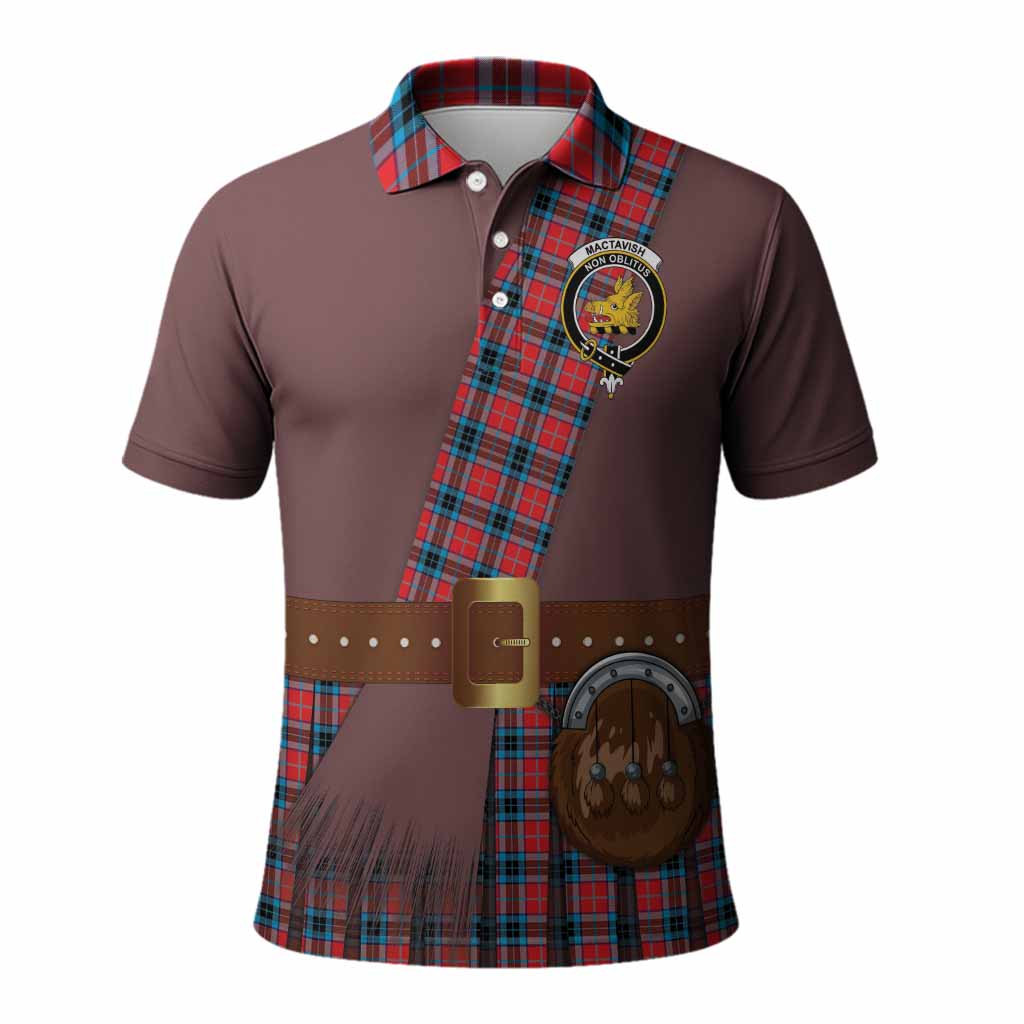 MacTavish (McTavish) Tartan Crest Polo Shirt Kilt Costume Style
