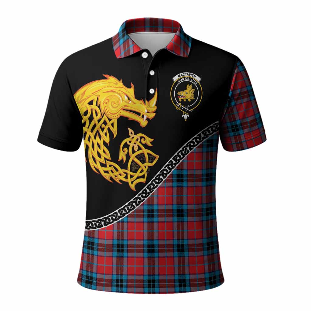 MacTavish (McTavish) Tartan Crest Polo Shirt Legendary Dragon Knot Half Style