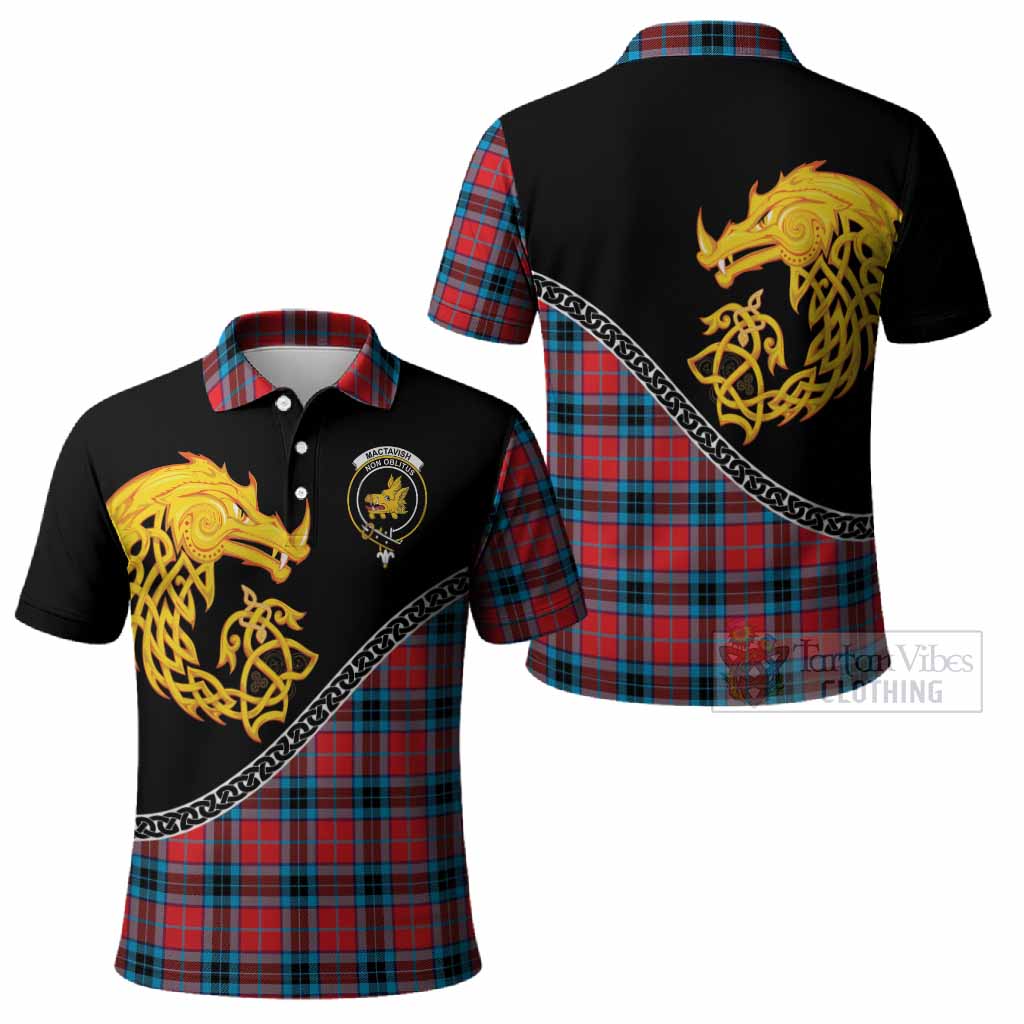 MacTavish (McTavish) Tartan Crest Polo Shirt Legendary Dragon Knot Half Style