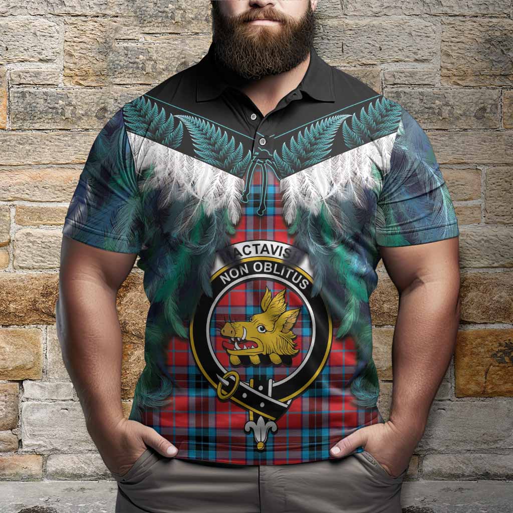 MacTavish (McTavish) Tartan Crest Polo Shirt New Zealand Maori Korowai Cloak