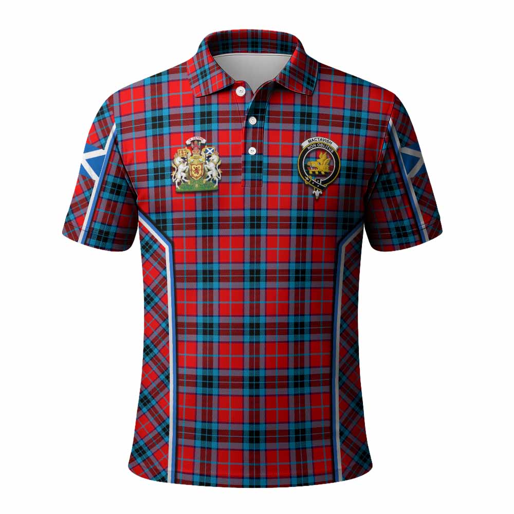MacTavish (McTavish) Tartan Crest Polo Shirt Scotland Coat of Arm Flag Style - Tartan Vibes Clothing