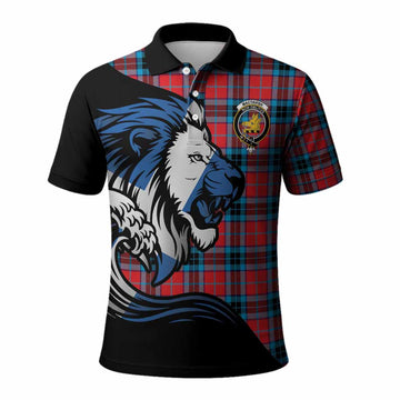 MacTavish (McTavish) Tartan Crest Polo Shirt Scottish Golden Lions Wave Flow