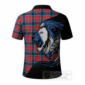 MacTavish (McTavish) Tartan Crest Polo Shirt Scottish Golden Lions Wave Flow