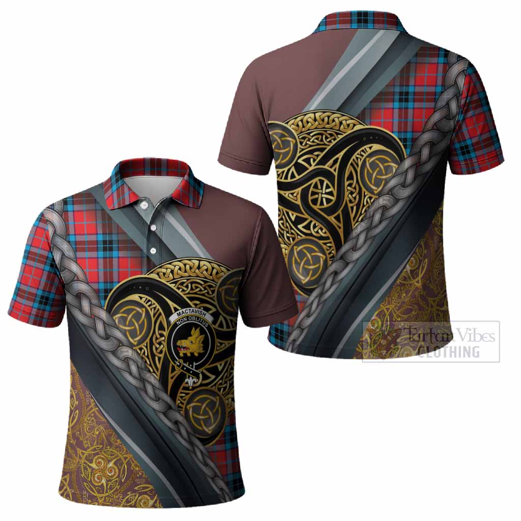 MacTavish (McTavish) Tartan Crest Polo Shirt Scottish Triskele Celtic