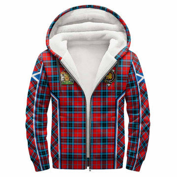 MacTavish (McTavish) Tartan Crest Sherpa Hoodie Scotland Coat of Arm Flag Style