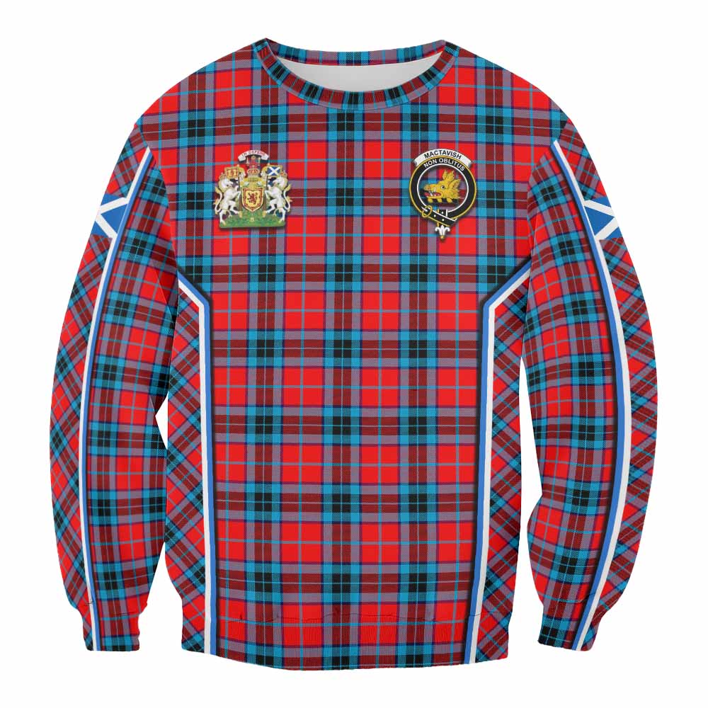 MacTavish (McTavish) Tartan Crest Sweatshirt Scotland Coat of Arm Flag Style - Tartan Vibes Clothing