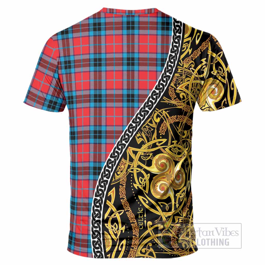 MacTavish (McTavish) Tartan Crest T-Shirt Celtic Knot and Triple Trickle Spiral Symbols