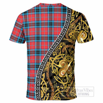 MacTavish (McTavish) Tartan Crest T-Shirt Celtic Knot and Triple Trickle Spiral Symbols
