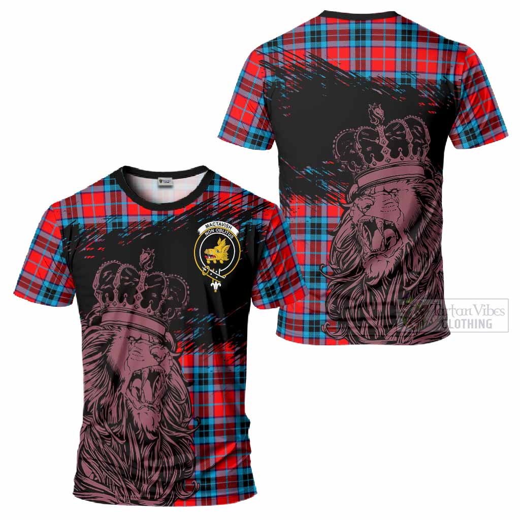 MacTavish (McTavish) Tartan Crest T-Shirt Crowned Lion Heritage Style