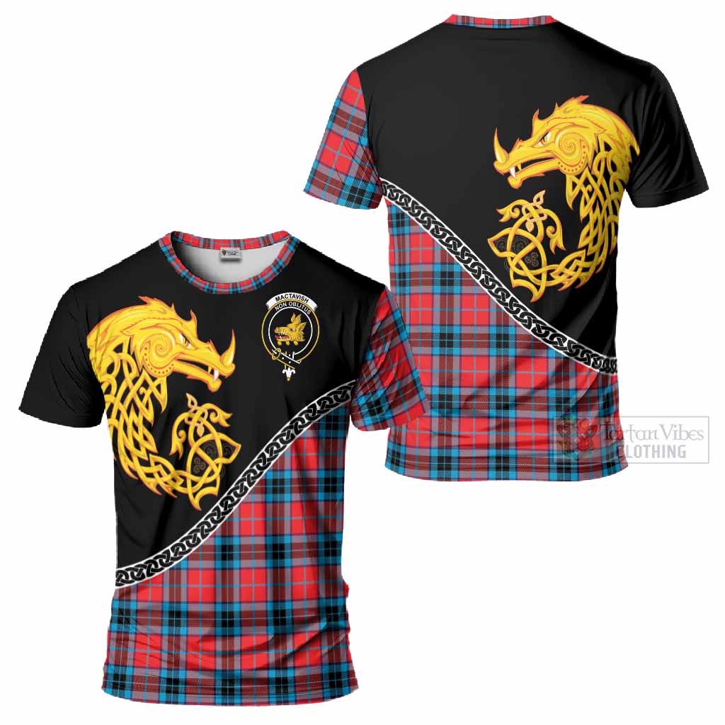 MacTavish (McTavish) Tartan Crest T-Shirt Legendary Dragon Knot Half Style