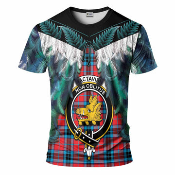 MacTavish (McTavish) Tartan Crest T-Shirt New Zealand Maori Korowai Cloak