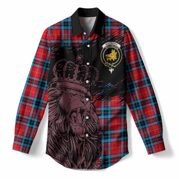 MacTavish (McTavish) Tartan Crest Women Casual Shirt Crowned Lion Heritage Style