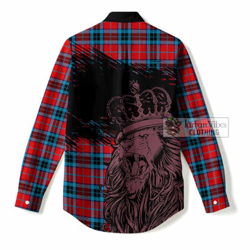 MacTavish (McTavish) Tartan Crest Women Casual Shirt Crowned Lion Heritage Style