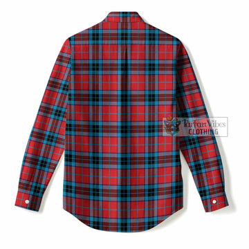 MacTavish (McTavish) Tartan Crest Women Casual Shirt Ferocious Lion Style