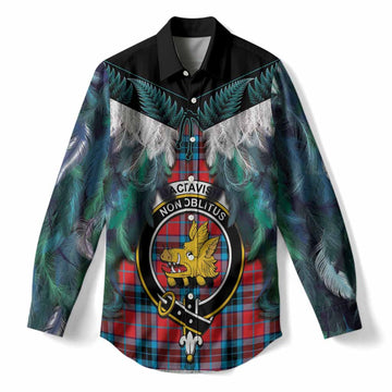 MacTavish (McTavish) Tartan Crest Women Casual Shirt New Zealand Maori Korowai Cloak