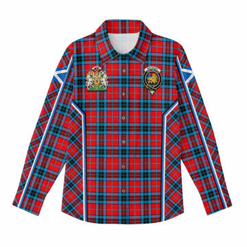 MacTavish (McTavish) Tartan Crest Women Casual Shirt Scotland Coat of Arm Flag Style