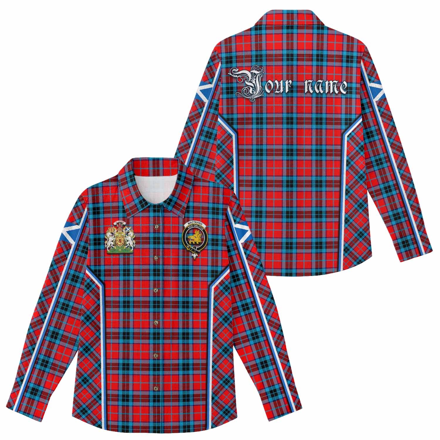 MacTavish (McTavish) Tartan Crest Women Casual Shirt Scotland Coat of Arm Flag Style - Tartan Vibes Clothing