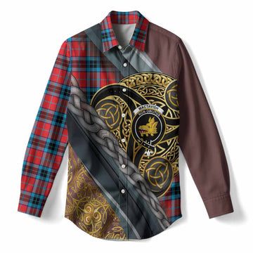 MacTavish (McTavish) Tartan Crest Women Casual Shirt Scottish Triskele Celtic