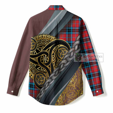 MacTavish (McTavish) Tartan Crest Women Casual Shirt Scottish Triskele Celtic