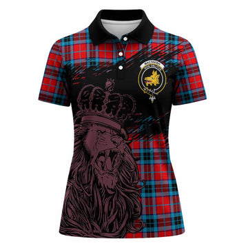 MacTavish (McTavish) Tartan Crest Women Polo Shirt Crowned Lion Heritage Style