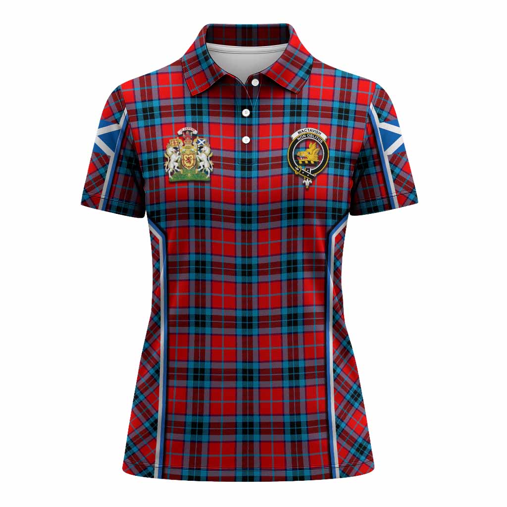 MacTavish (McTavish) Tartan Crest Women's Polo Shirt Scotland Coat of Arm Flag Style - Tartan Vibes Clothing