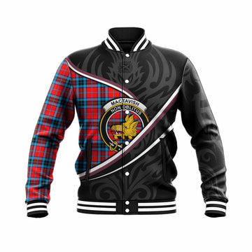 MacTavish (McTavish) Tartan Family Crest Baseball Jacket Celtic Scottish Thistle Floral