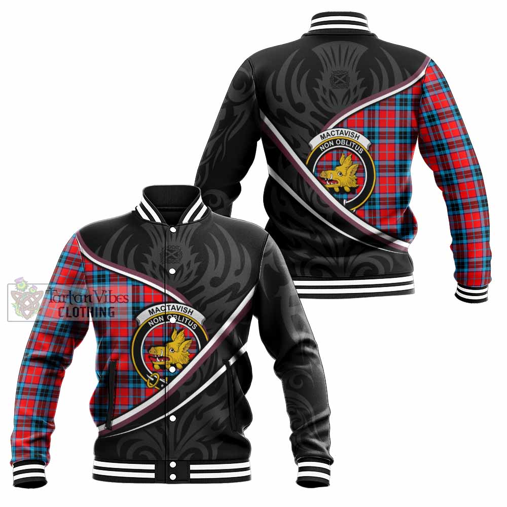 MacTavish (McTavish) Tartan Family Crest Baseball Jacket Celtic Scottish Thistle Floral - Tartan Vibes Clothing