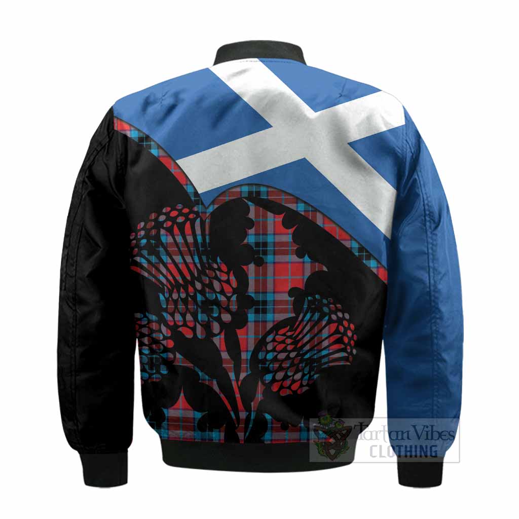 MacTavish (McTavish) Tartan Family Crest Bomber Jacket Scotland Thistle Floral Flag Style