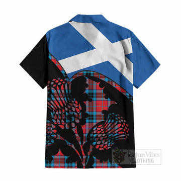 MacTavish (McTavish) Tartan Family Crest Cotton Hawaiian Shirt Scotland Thistle Floral Flag Style